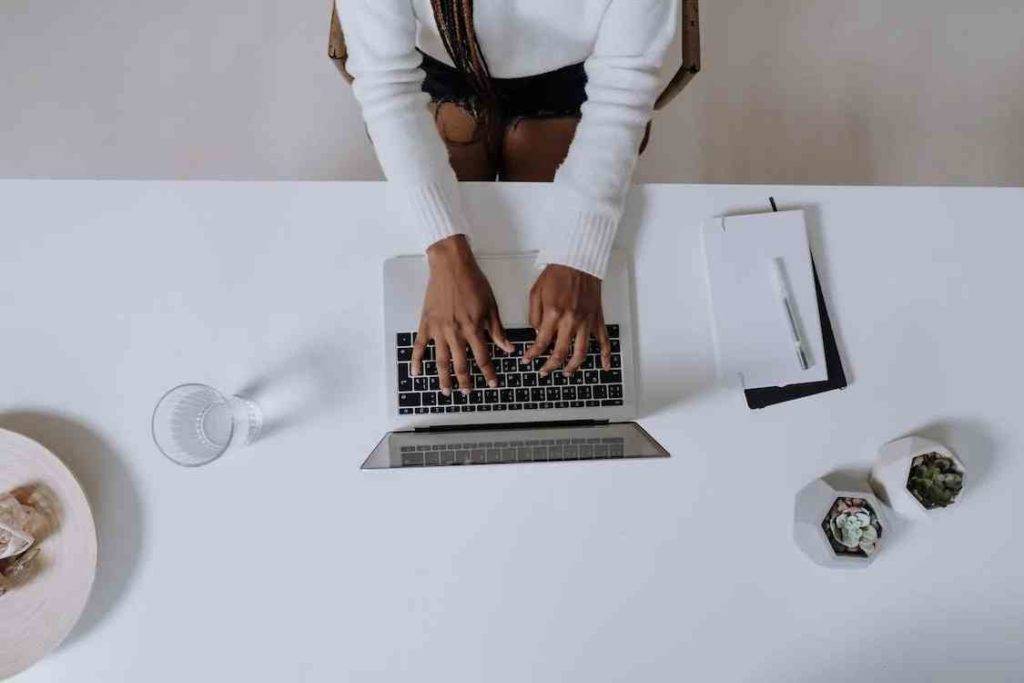 girl typing