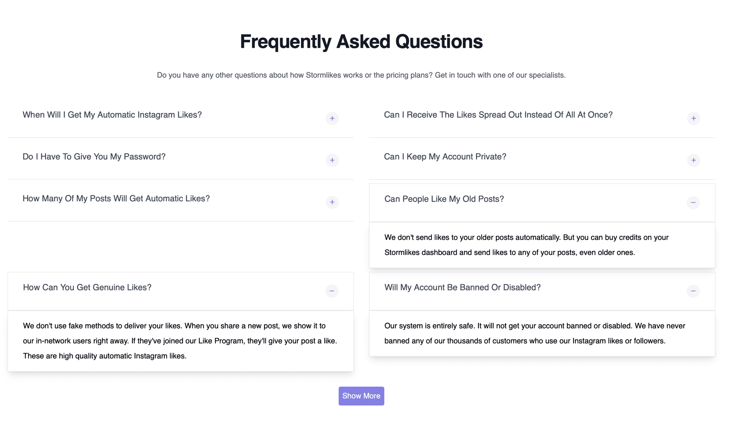 faqs stormlikes