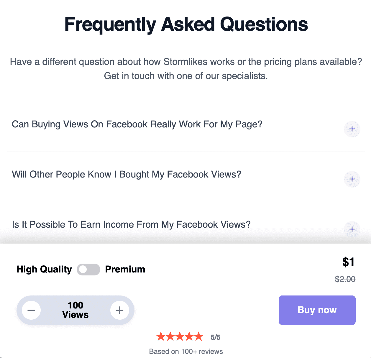 stormlikes Facebook views faqs